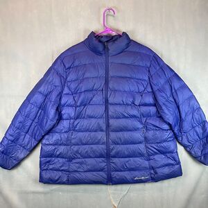 Eddie Bauer EB650 Puffer Jacket Women's Size 3X Blue Full Zip Pockets